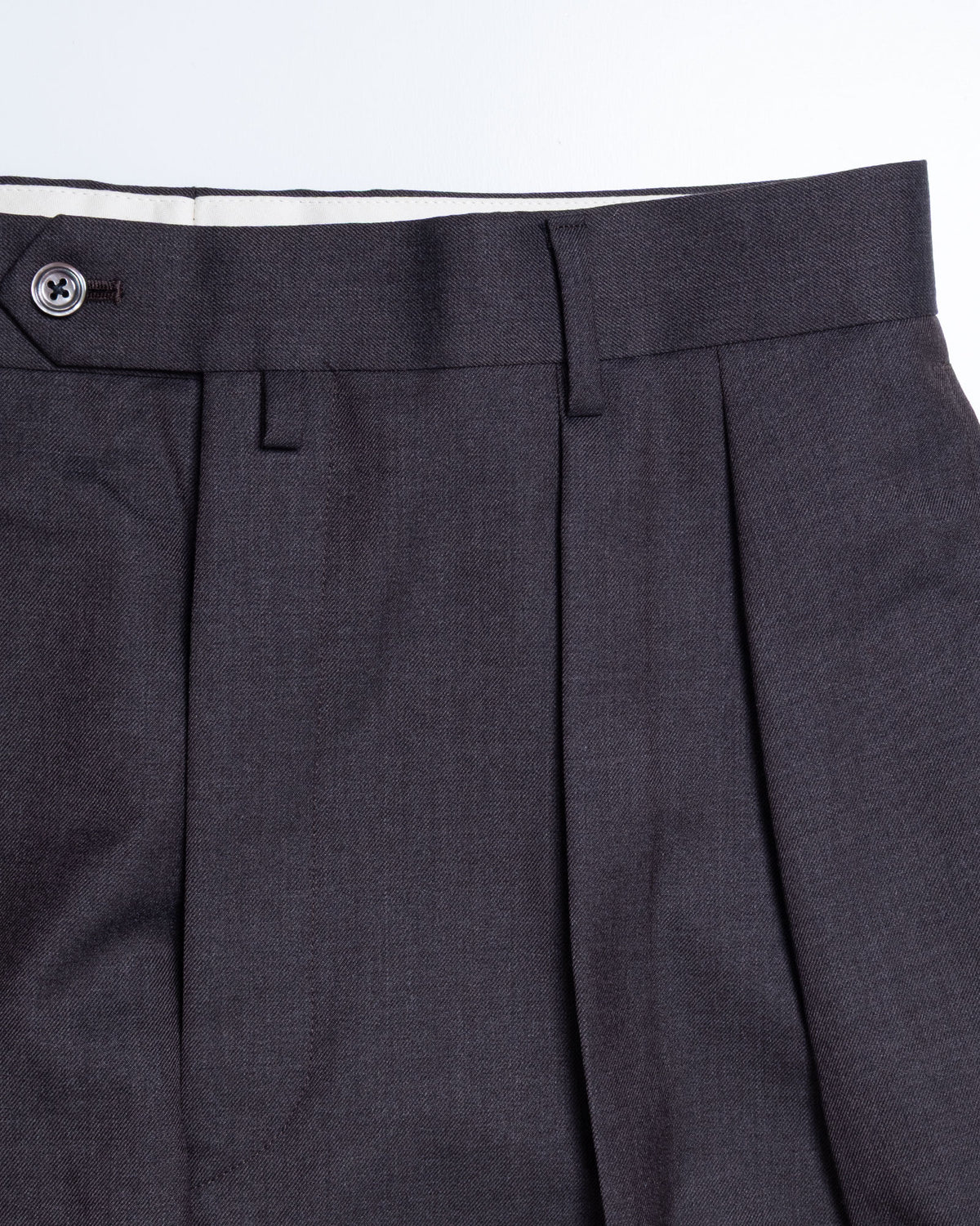 NEAT THE GABARDINE WIDE BROWN ツータックディテール