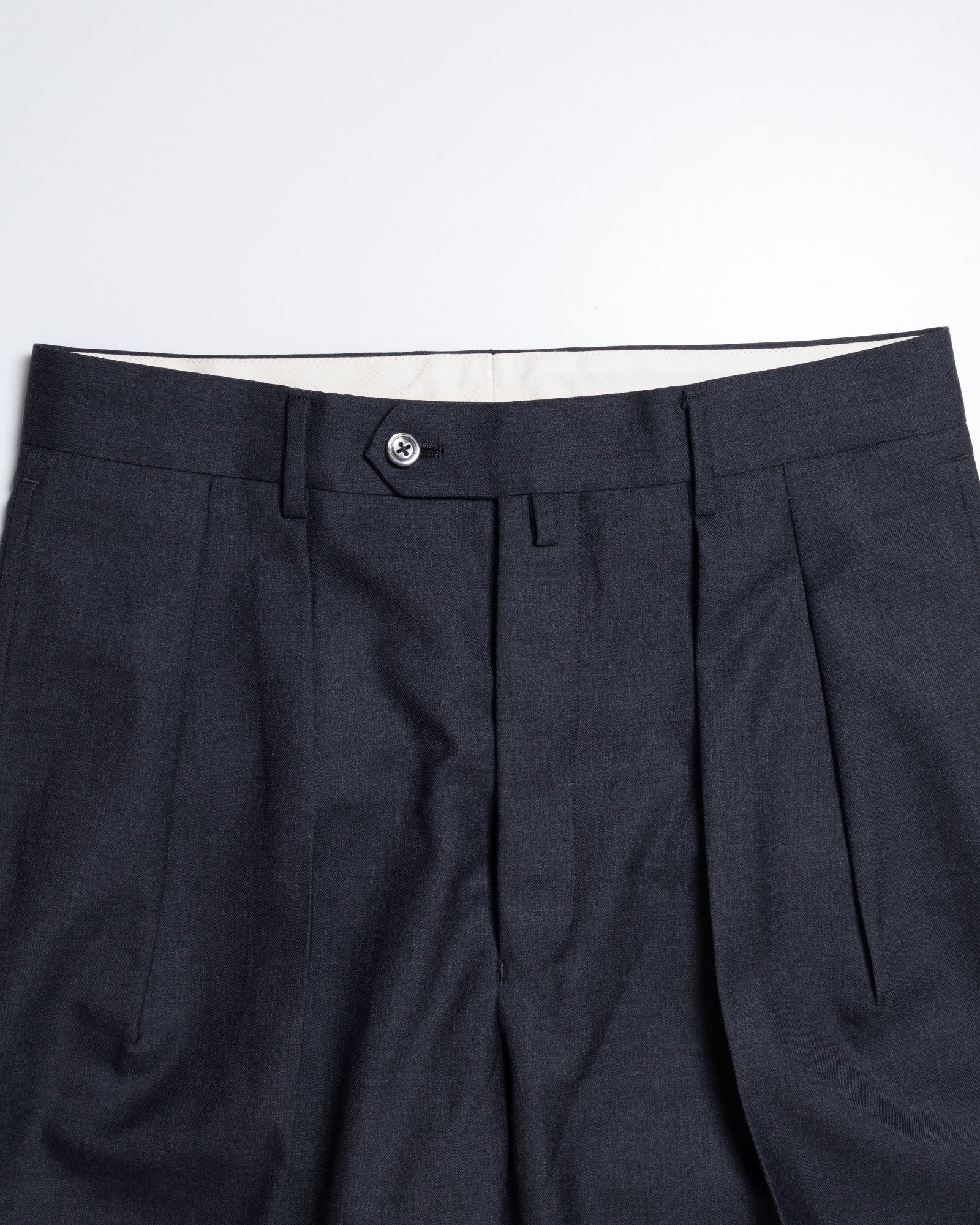 NEAT THE GABARDINE WIDE GRAY ツータック フロントウエスト