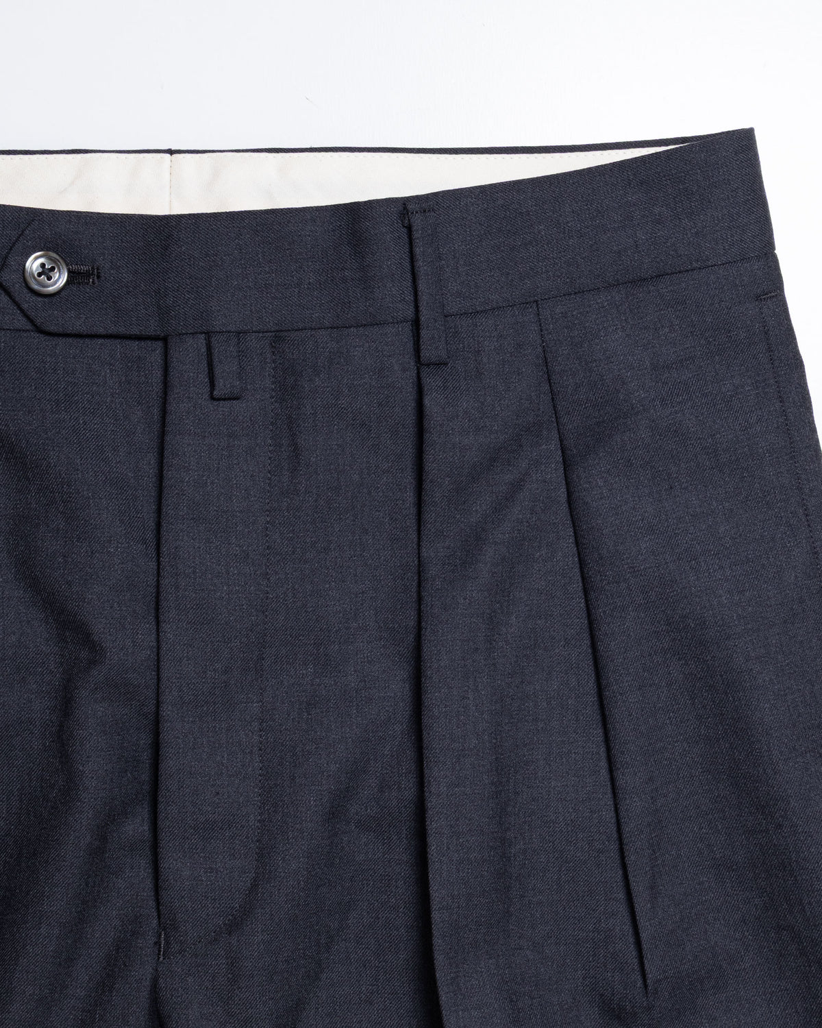 NEAT THE GABARDINE WIDE GRAY ツータックディテール