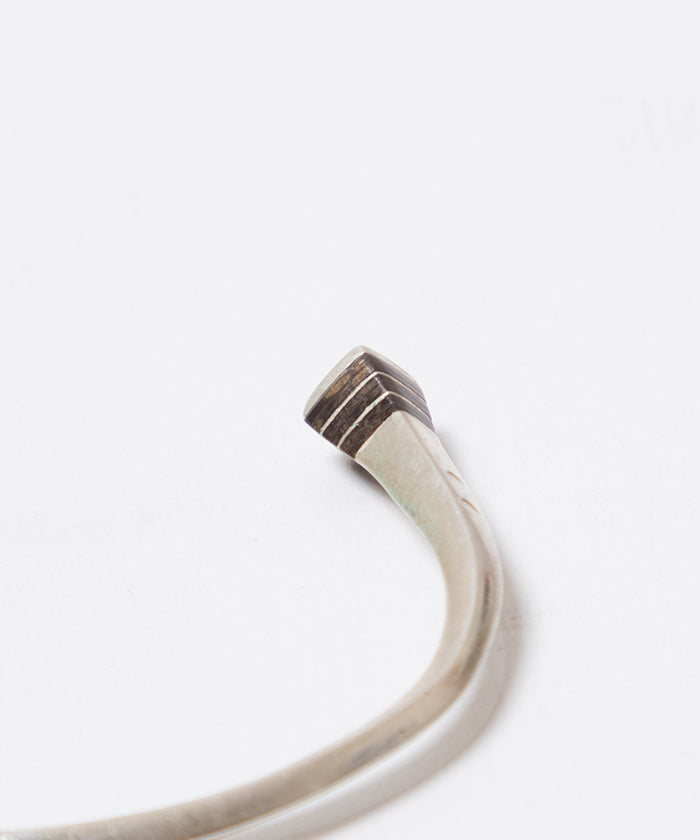 TOUAREG SILVER CUFF BANGLE EBONY WOOD - 1