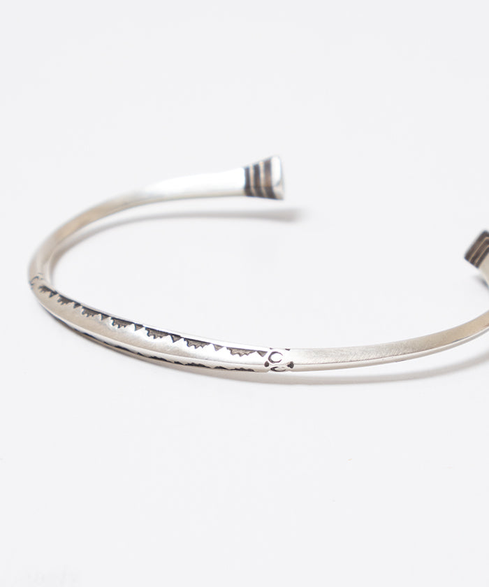 TOUAREG SILVER CUFF BANGLE EBONY WOOD - 2