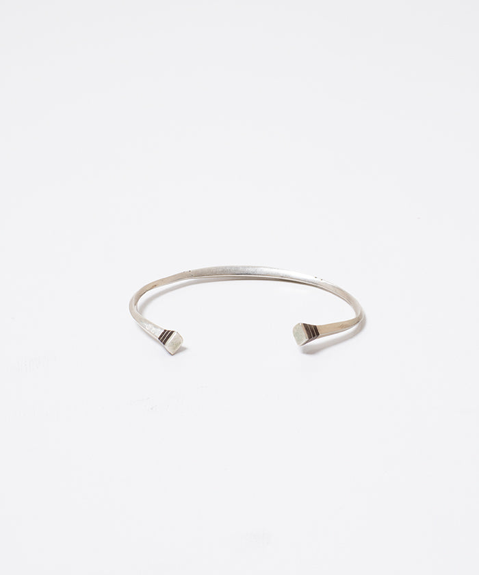 TOUAREG SILVER CUFF BANGLE EBONY WOOD - 2