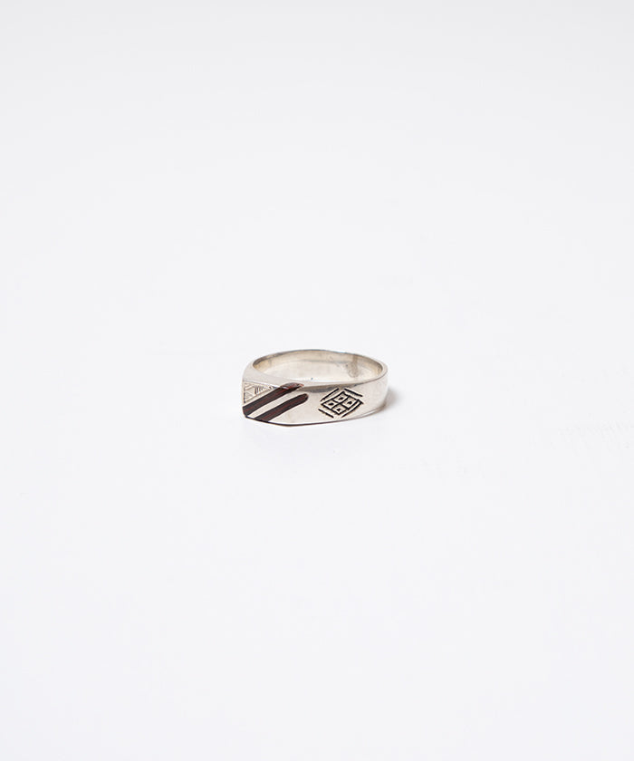 TOUAREG SILVER RING EBONY WOOD - 1