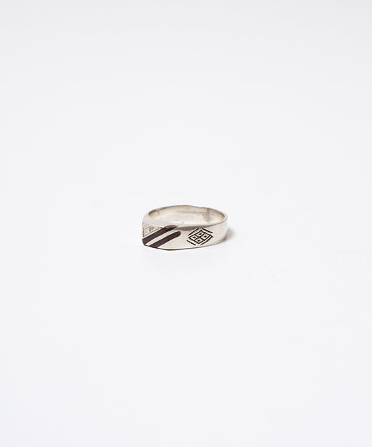 TOUAREG SILVER RING EBONY WOOD - 1