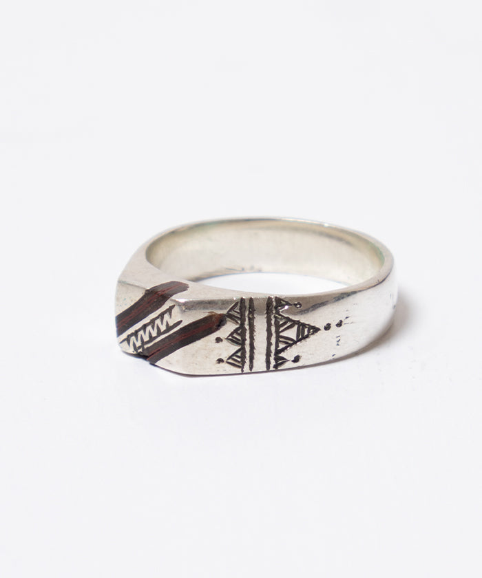 TOUAREG SILVER RING EBONY WOOD - 2