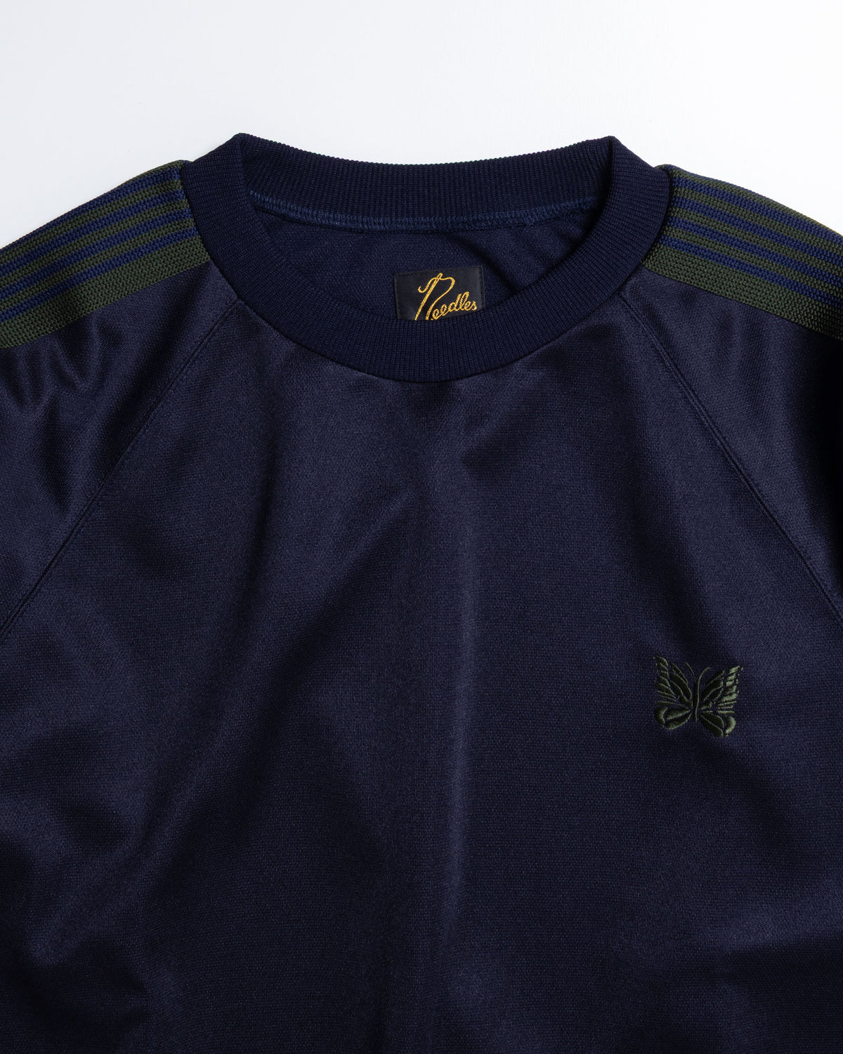 TRACK CREW NECK SHIRT POLY SMOOTH - NAVY
