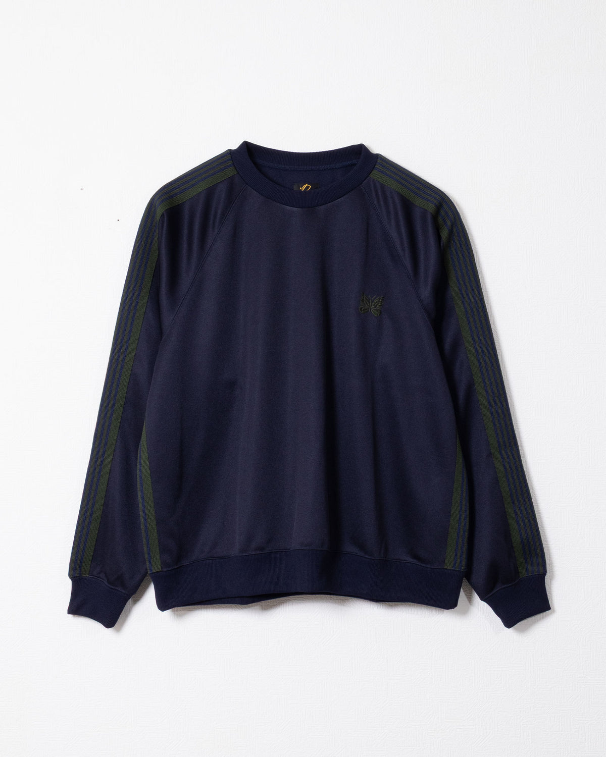 TRACK CREW NECK SHIRT POLY SMOOTH - NAVY