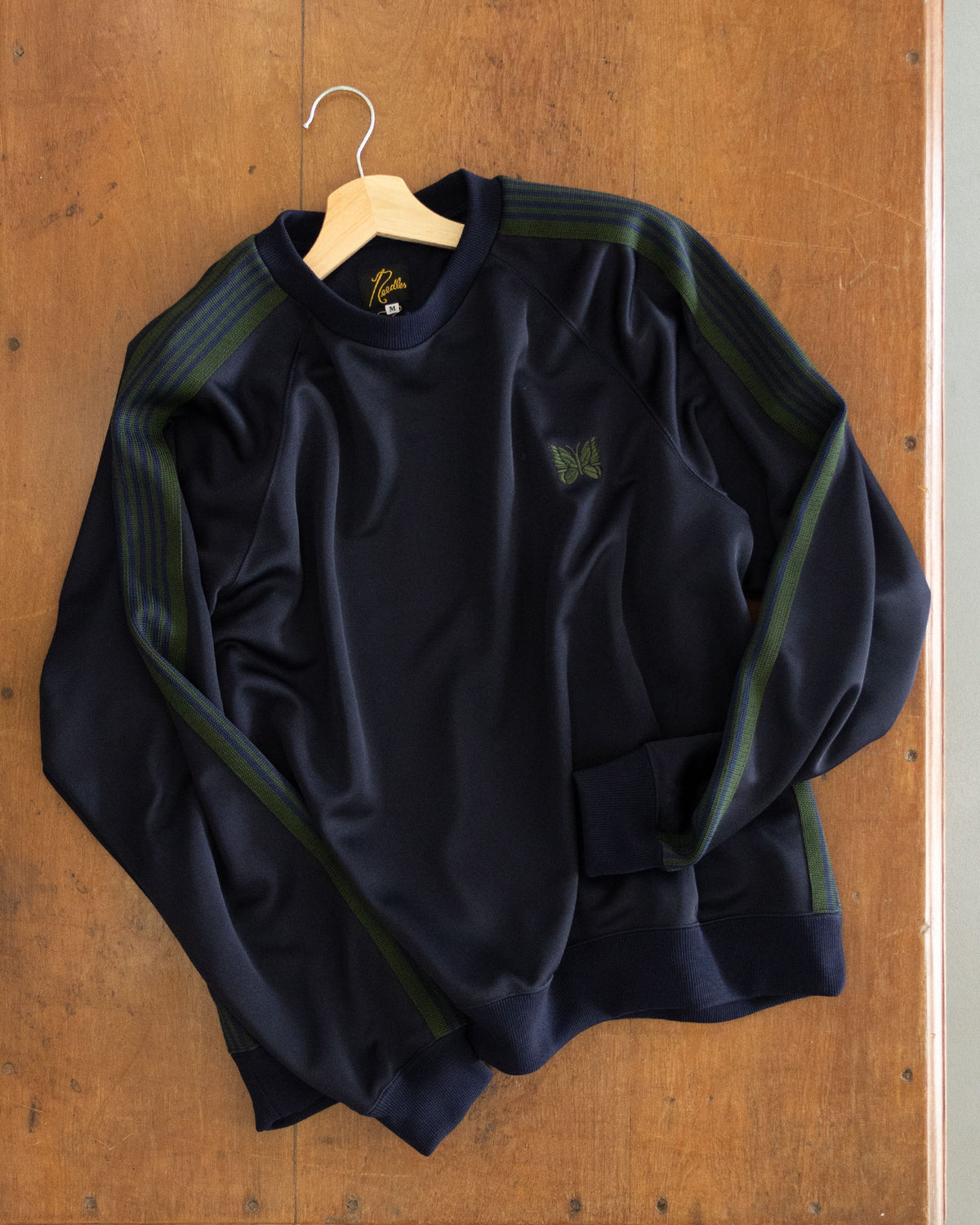 TRACK CREW NECK SHIRT POLY SMOOTH - NAVY