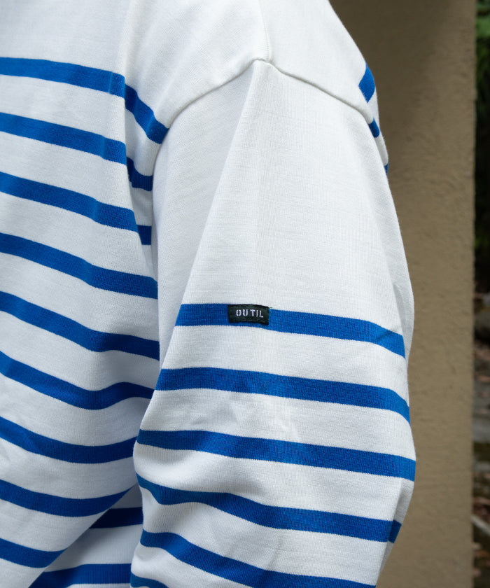 【OUTIL】TRICOT HABAS - OFF × NATURAL BLUE / ウティ ボーダー バスクシャツ ブルー 2025AW 2025秋冬 正規取扱店 神奈川 鎌倉 オンラインショップ 通販 