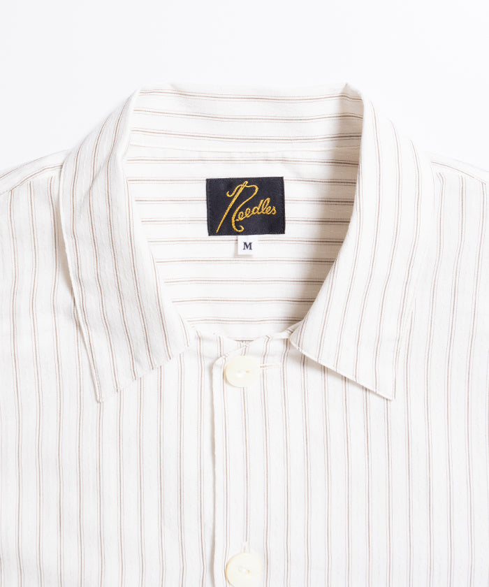 【Needles】UNCON SHIRT DOBBY STRIPE - BROWN / ニードルズ アンコンシャツ ドビーストライプ 2026SS 2026春夏 正規取扱店 神奈川 鎌倉 オンラインショップ 通販 