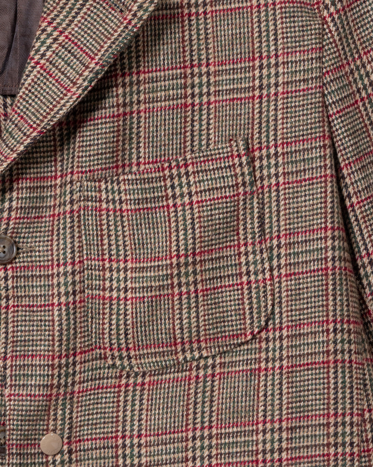 ENGINEERED GARMENTS UPLAND JACKET - TAN / RED WOOL POLY GLEN PLAID 胸ポケットアップ
