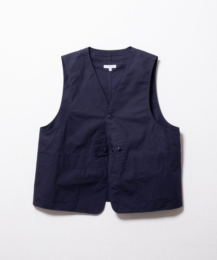 【ENGINEERED GARMENTS 】UPLAND VEST - DK.NAVY COTTON RIPSTOP / エンジニアドガーメンツ アップランドベスト コットン リップストップ ネイビー 2026ss 2026春夏 ‐ アルザック鎌倉 正規取扱店 神奈川 鎌倉 オンラインショップ 通販