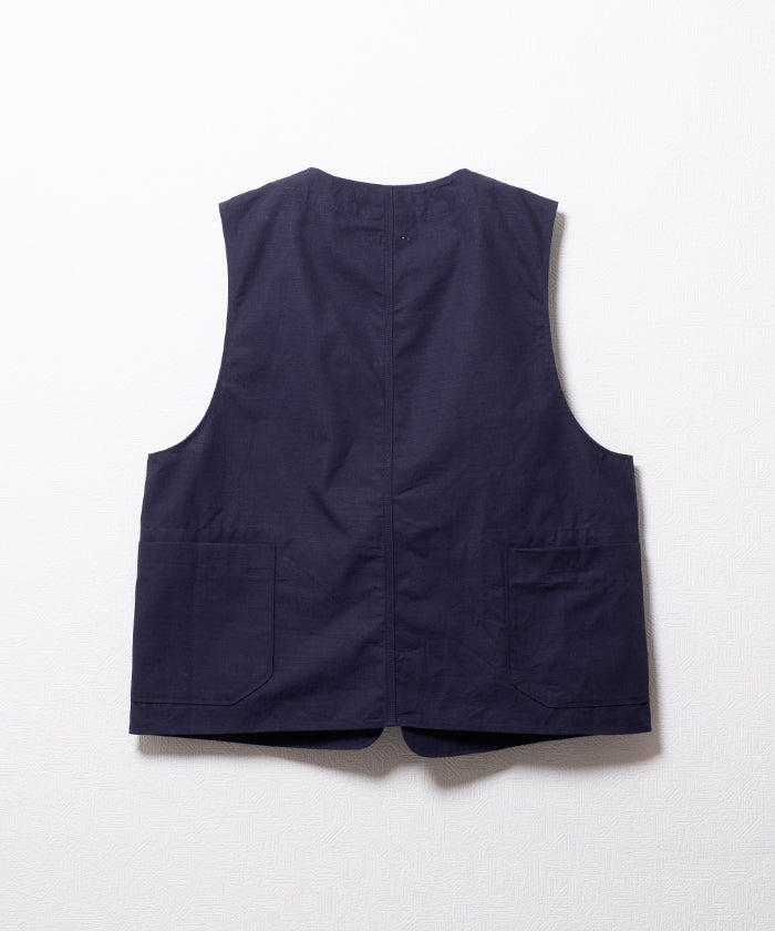 【ENGINEERED GARMENTS 】UPLAND VEST - DK.NAVY COTTON RIPSTOP / エンジニアドガーメンツ アップランドベスト コットン リップストップ ネイビー 2026ss 2026春夏 ‐ アルザック鎌倉 正規取扱店 神奈川 鎌倉 オンラインショップ 通販