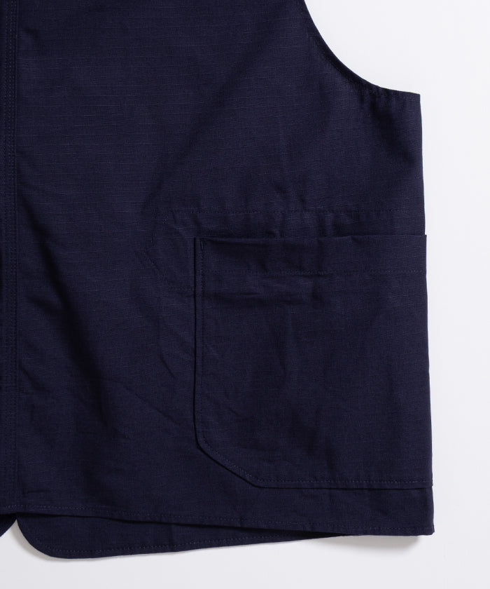 【ENGINEERED GARMENTS 】UPLAND VEST - DK.NAVY COTTON RIPSTOP / エンジニアドガーメンツ アップランドベスト コットン リップストップ ネイビー 2026ss 2026春夏 ‐ アルザック鎌倉 正規取扱店 神奈川 鎌倉 オンラインショップ 通販