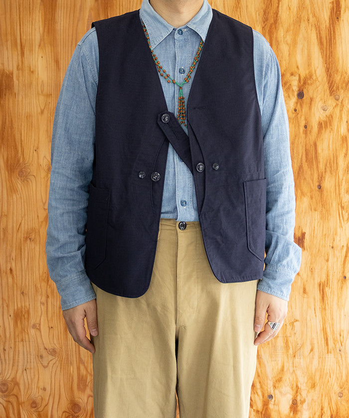 【ENGINEERED GARMENTS 】UPLAND VEST - DK.NAVY COTTON RIPSTOP / エンジニアドガーメンツ アップランドベスト コットン リップストップ ネイビー 2026ss 2026春夏 ‐ アルザック鎌倉 正規取扱店 神奈川 鎌倉 オンラインショップ 通販