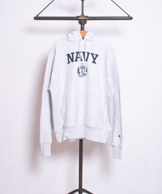 USNA ISSUE CHAMPION REVERSE WEAVE HOODIE - ASH GREY / アメリカ海軍兵学校 チャンピオンリバースウィーブ フーディー USA企画