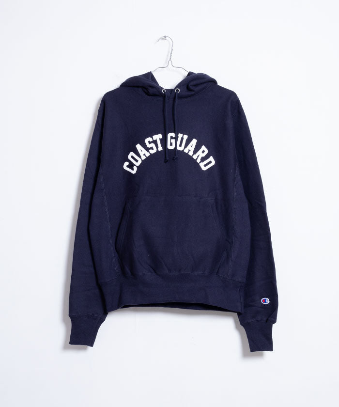 COAST GUARD CHAMPION REVERSE WEAVE HOODIE - NAVY / アメリカ沿岸警備隊 チャンピオンリバースウィーブ フーディー USA企画