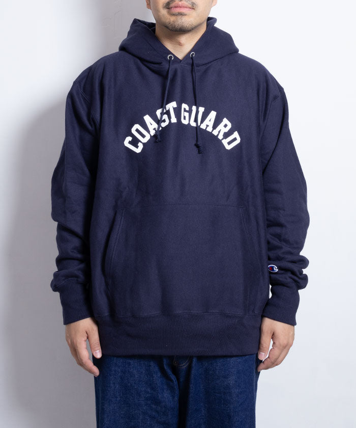 COAST GUARD CHAMPION REVERSE WEAVE HOODIE - NAVY / アメリカ沿岸警備隊 チャンピオンリバースウィーブ フーディー USA企画