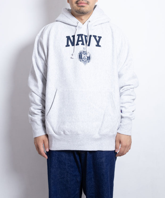 USNA ISSUE CHAMPION REVERSE WEAVE HOODIE - ASH GREY / アメリカ海軍兵学校 チャンピオンリバースウィーブ フーディー USA企画 通販