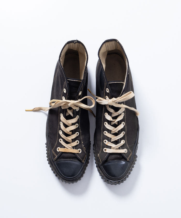 1940’s US ARMY CONVERSE CHUCK TAYLOR HICUT SNEAKER - BLACK / 1940年代 アメリカ製 アーミーコンバース チャックテイラー ハイカットスニーカー ヴィンテージ 古着 レア 通販 オンラインショップ 神奈川