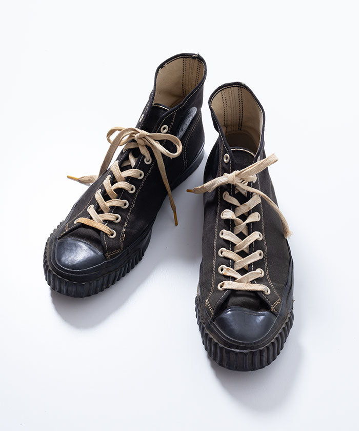 1940’s US ARMY CONVERSE CHUCK TAYLOR HICUT SNEAKER - BLACK / 1940年代 アメリカ製 アーミーコンバース チャックテイラー ハイカットスニーカー ヴィンテージ 古着 レア 通販 オンラインショップ 神奈川