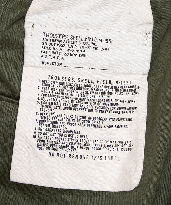 1950's US ARMY M51 FIELD CARGO PANTS DEADSTOCK  / アメリカ軍 M51 フィールド カーゴ パンツ デッドストック 新古品 古着 Large Regular ラージ レギュラー オンラインショップ 通販