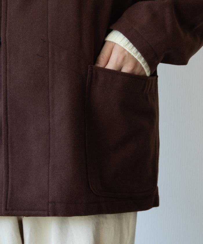 【OUTIL】VEATE VILLENEUVE - BROWN / ウティ イギリス ウール ダッフルコート ブラウン メンズ レディース 2025AW 2025秋冬 正規取扱店 神奈川 鎌倉 オンラインショップ 通販