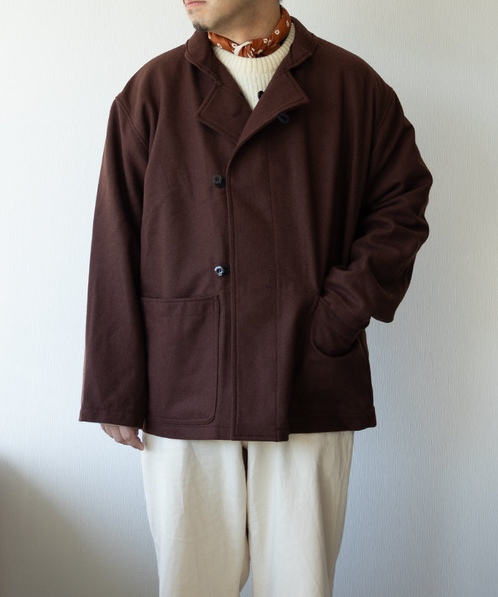 【OUTIL】VEATE VILLENEUVE - BROWN / ウティ イギリス ウール ダッフルコート ブラウン メンズ レディース 2025AW 2025秋冬 正規取扱店 神奈川 鎌倉 オンラインショップ 通販