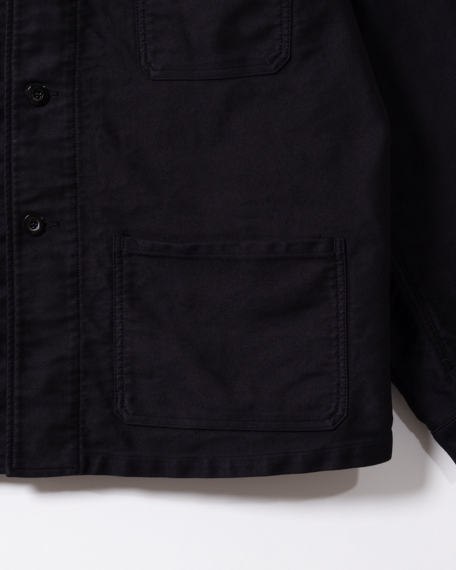 OUTIL VESTE DRAP BLACK 裾ポケット 大きめ ディテール
