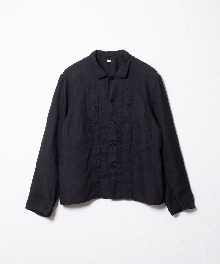 【OUTIL】VESTE NIORT - BLACK / ウティ ラミー素材 ショート丈 ジャケット ブラック 2026ss 2026春夏 正規取扱店 神奈川 鎌倉 ARZACH KAMAKURA オンラインショップ 通販