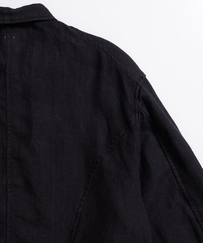 【OUTIL】VESTE NIORT - BLACK / ウティ ラミー素材 ショート丈 ジャケット ブラック 2026ss 2026春夏 正規取扱店 神奈川 鎌倉 ARZACH KAMAKURA オンラインショップ 通販