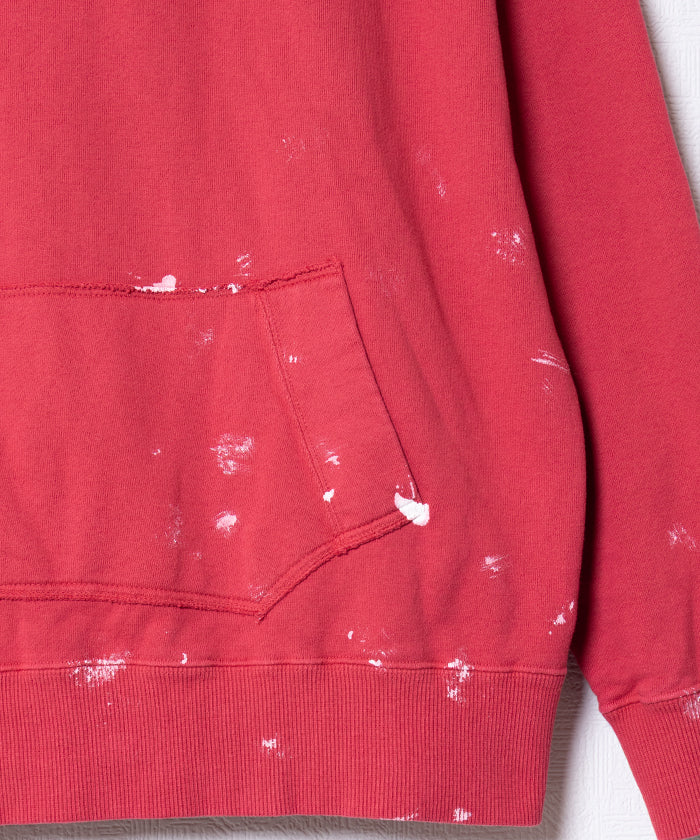 【INTÉRIM】VINTAGE FADE AFTER HOODED SWEAT PARKA - RED W.PAINT / インテリム ビンテージ フェード アフターフーデッド スウェット パーカ 2025AW 2025秋冬 正規取扱店 神奈川 鎌倉 オンラインショップ 通販