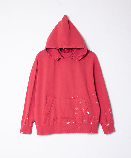 【INTÉRIM】VINTAGE FADE AFTER HOODED SWEAT PARKA - RED W.PAINT / インテリム ビンテージ フェード アフターフーデッド スウェット パーカ 2025AW 2025秋冬 正規取扱店 神奈川 鎌倉 オンラインショップ 通販