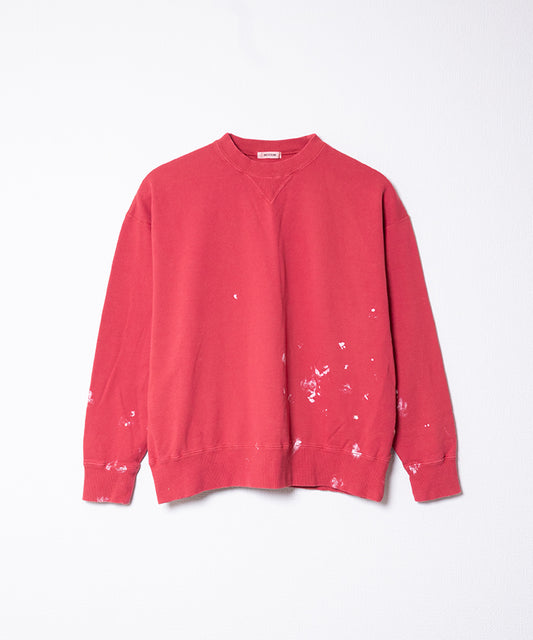 【INTÉRIM】VINTAGE FADE BOTH V-GAZETTE SWEAT SHIRT - RED W.PAINT / インテリム ビンテージ フェード 両Vガゼット スウェット 2025AW 2025秋冬 正規取扱店 神奈川 鎌倉 オンラインショップ 通販