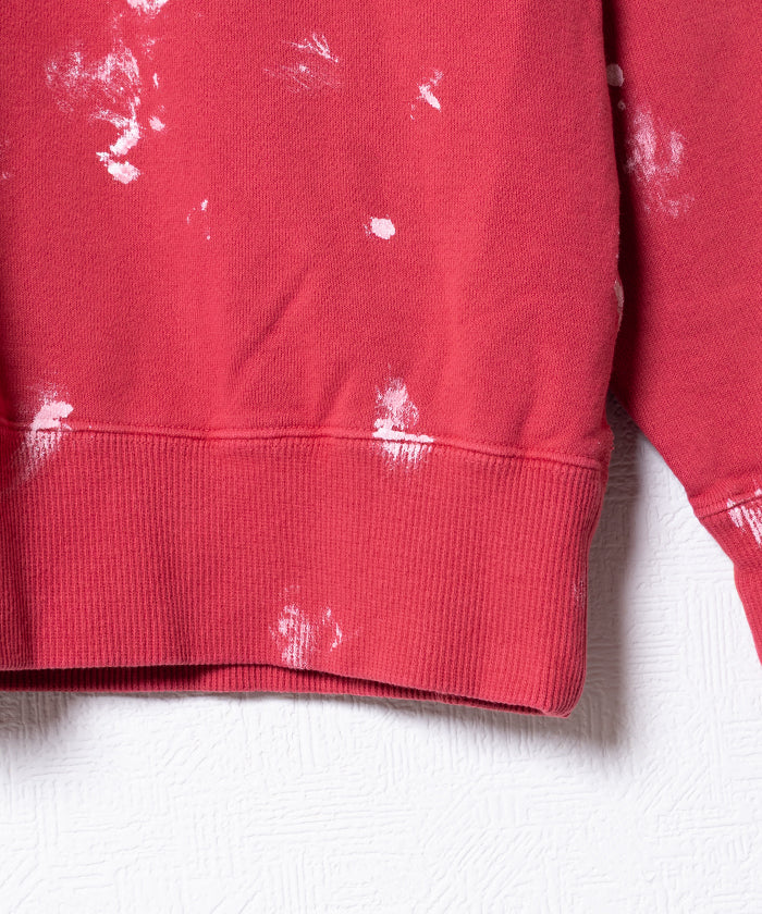 【INTÉRIM】VINTAGE FADE BOTH V-GAZETTE SWEAT SHIRT - RED W.PAINT / インテリム ビンテージ フェード 両Vガゼット スウェット 2025AW 2025秋冬 正規取扱店 神奈川 鎌倉 オンラインショップ 通販