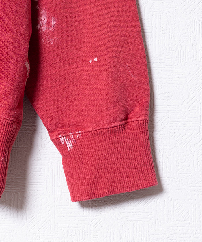 【INTÉRIM】VINTAGE FADE BOTH V-GAZETTE SWEAT SHIRT - RED W.PAINT / インテリム ビンテージ フェード 両Vガゼット スウェット 2025AW 2025秋冬 正規取扱店 神奈川 鎌倉 オンラインショップ 通販