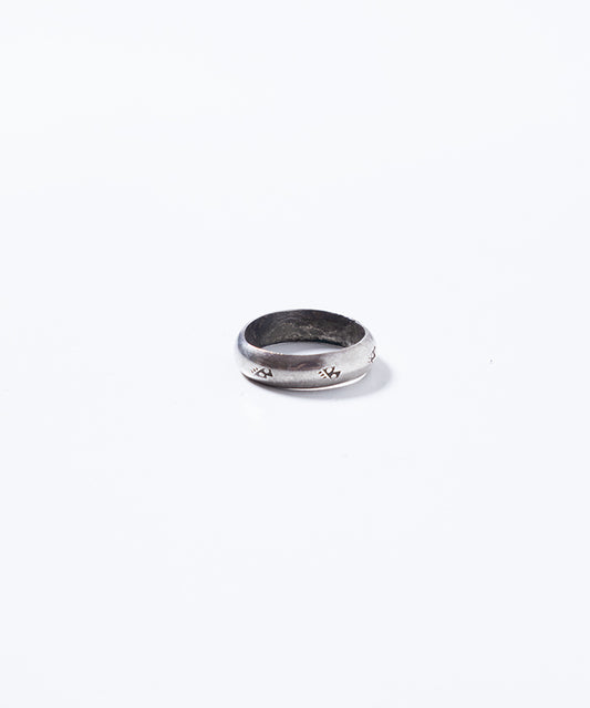 VINTAGE NAVAJO SILVER STAMPED HIGH DOME RING - 1