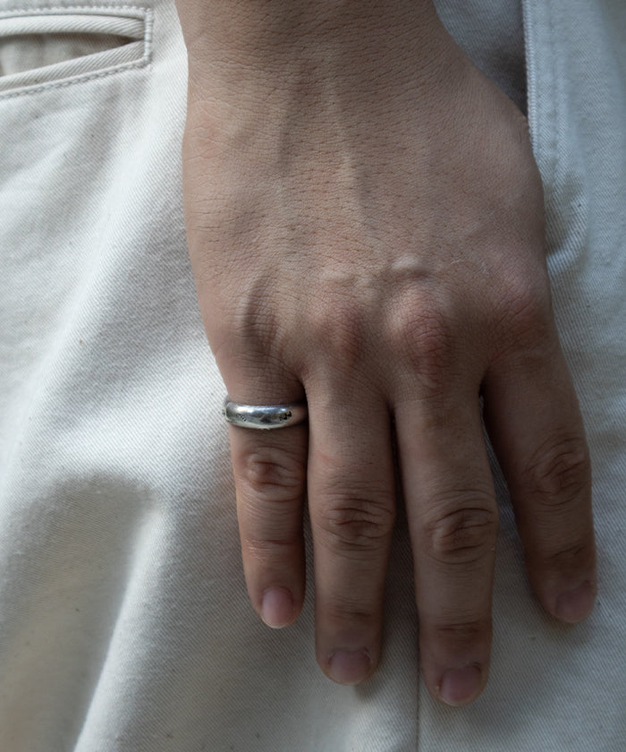 VINTAGE NAVAJO SILVER STAMPED HIGH DOME RING - 1