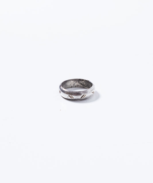 VINTAGE NAVAJO SILVER STAMPED HIGH DOME RING - 2