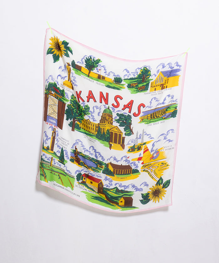 1950’s SOUVENIR SCARF KANSAS - 1