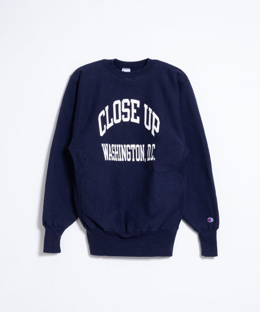 1990's CHAMPION REVERSE WEAVE SWEATSHIRT MADE IN USA CLOSE UP WASHINGTON D.C. / アメリカ製 チャンピオン リバースウィーブ スウェット ネイビー 通販 オンラインショップ 神奈川 鎌倉