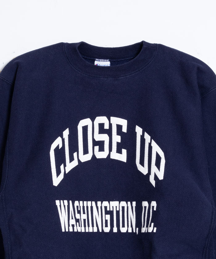 1990's CHAMPION REVERSE WEAVE SWEATSHIRT MADE IN USA CLOSE UP WASHINGTON D.C. / 90年代 アメリカ製 チャンピオン リバースウィーブ スウェット ネイビー 通販 オンラインショップ 神奈川 鎌倉 古着 ビンテージ ヴィンテージ