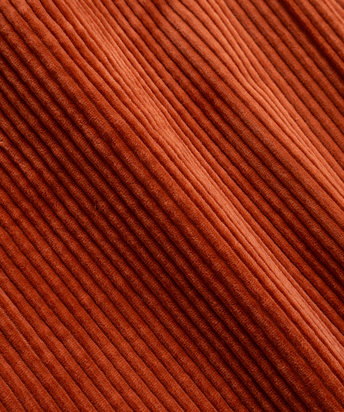 【INTÉRIM】WIDE COTTON SUMMER CORDUROY DEADSTOCK FABRIC ２TUCK BUTTON SHORTS - ORANGE インテリム ワイド コットン サマー コーデュロイ デッドストックファブリック 2タック ボタン ショーツ オレンジ 2026ss 2026春夏 正規取扱店 神奈川 鎌倉 アルザック鎌倉オンラインショップ 通販