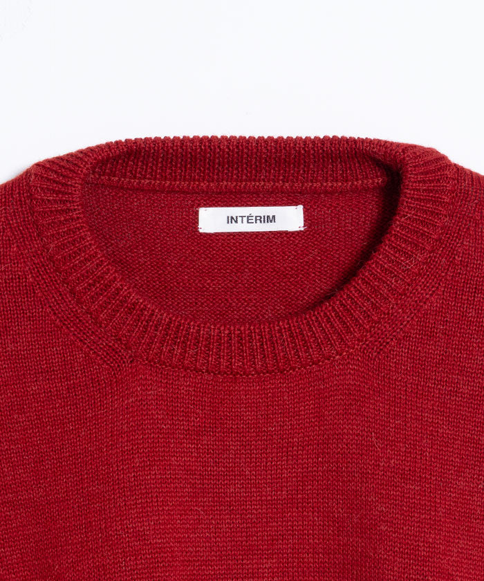 【INTÉRIM】WOOL ALPACA 7GG CREW SWEATER / インテリム ウール アルパカ 7ゲージ クルーネック セーター ニット 正規取扱店 日本製 オンライン 通販