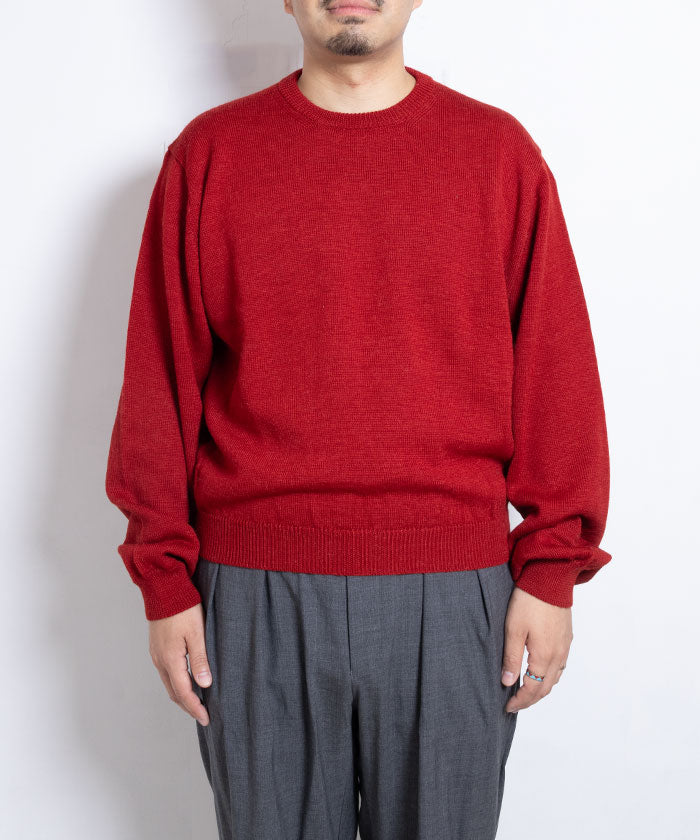 【INTÉRIM】WOOL ALPACA 7GG CREW SWEATER / インテリム ウール アルパカ 7ゲージ クルーネック セーター ニット 正規取扱店 日本製 オンライン 通販