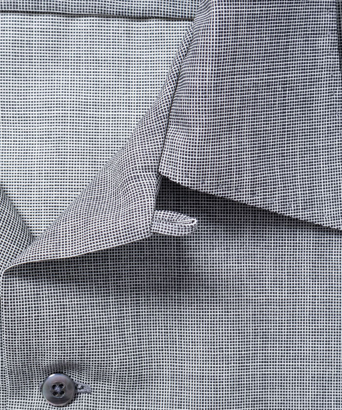 【INTÉRIM】WOOL AND MOHAIR ATOM LATTICE 50s OPEN COLLAR SHIRT / インテリム 50s オープンカラーシャツ 正規取扱店 通販 オンライン