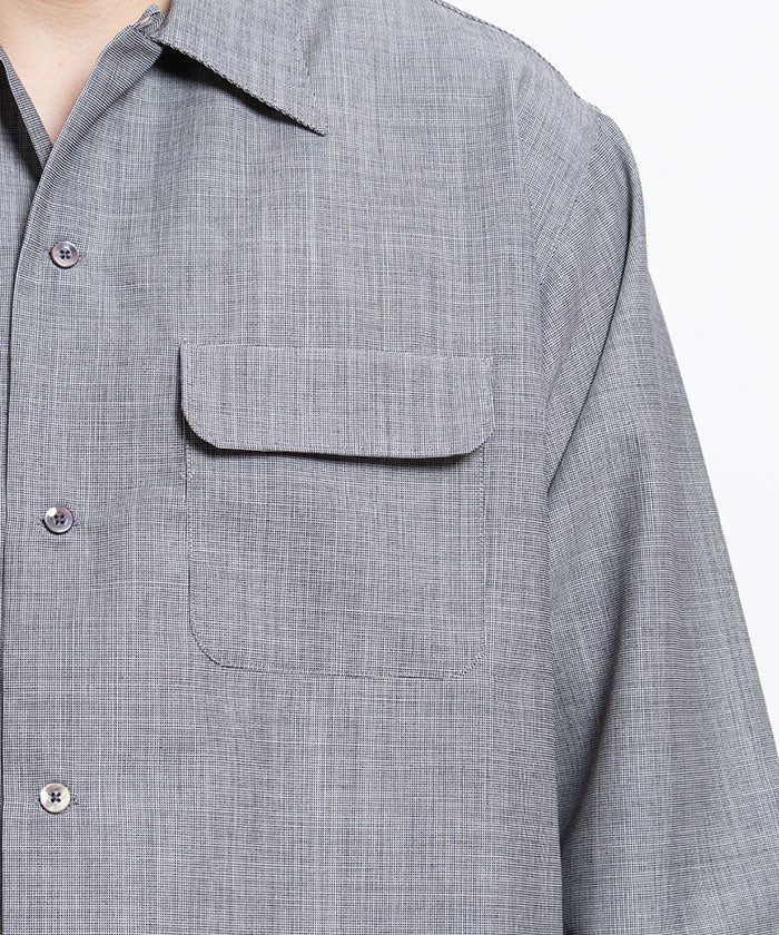 【INTÉRIM】WOOL AND MOHAIR ATOM LATTICE 50s OPEN COLLAR SHIRT / インテリム 50s オープンカラーシャツ 正規取扱店 通販 オンライン