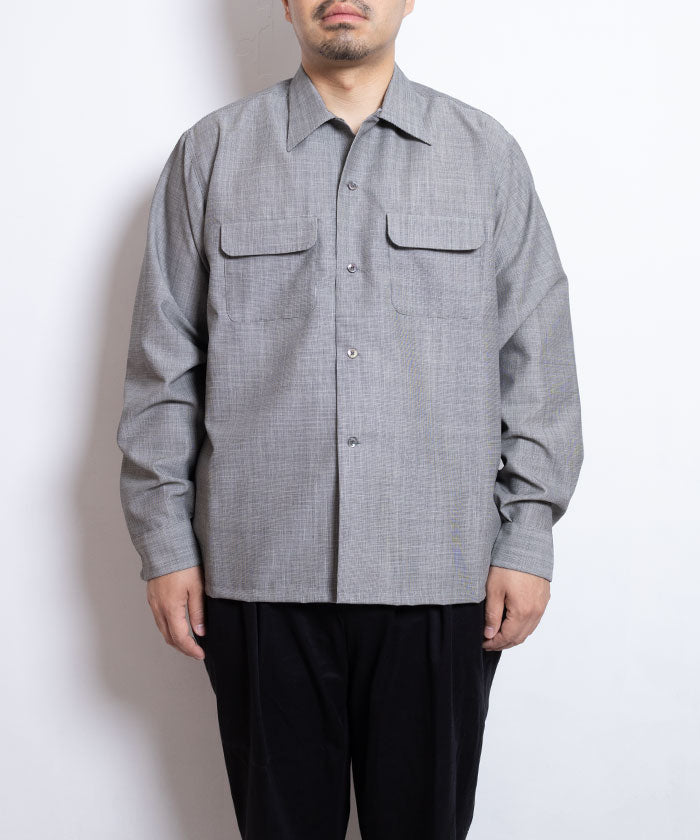 【INTÉRIM】WOOL AND MOHAIR ATOM LATTICE 50s OPEN COLLAR SHIRT / インテリム 50s オープンカラーシャツ 正規取扱店 通販 オンライン