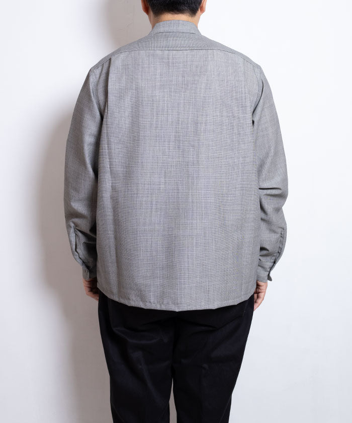 【INTÉRIM】WOOL AND MOHAIR ATOM LATTICE 50s OPEN COLLAR SHIRT / インテリム 50s オープンカラーシャツ 正規取扱店 通販 オンライン