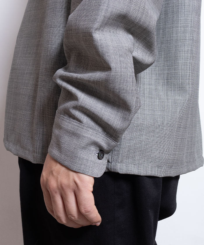 【INTÉRIM】WOOL AND MOHAIR ATOM LATTICE 50s OPEN COLLAR SHIRT / インテリム 50s オープンカラーシャツ 正規取扱店 通販 オンライン